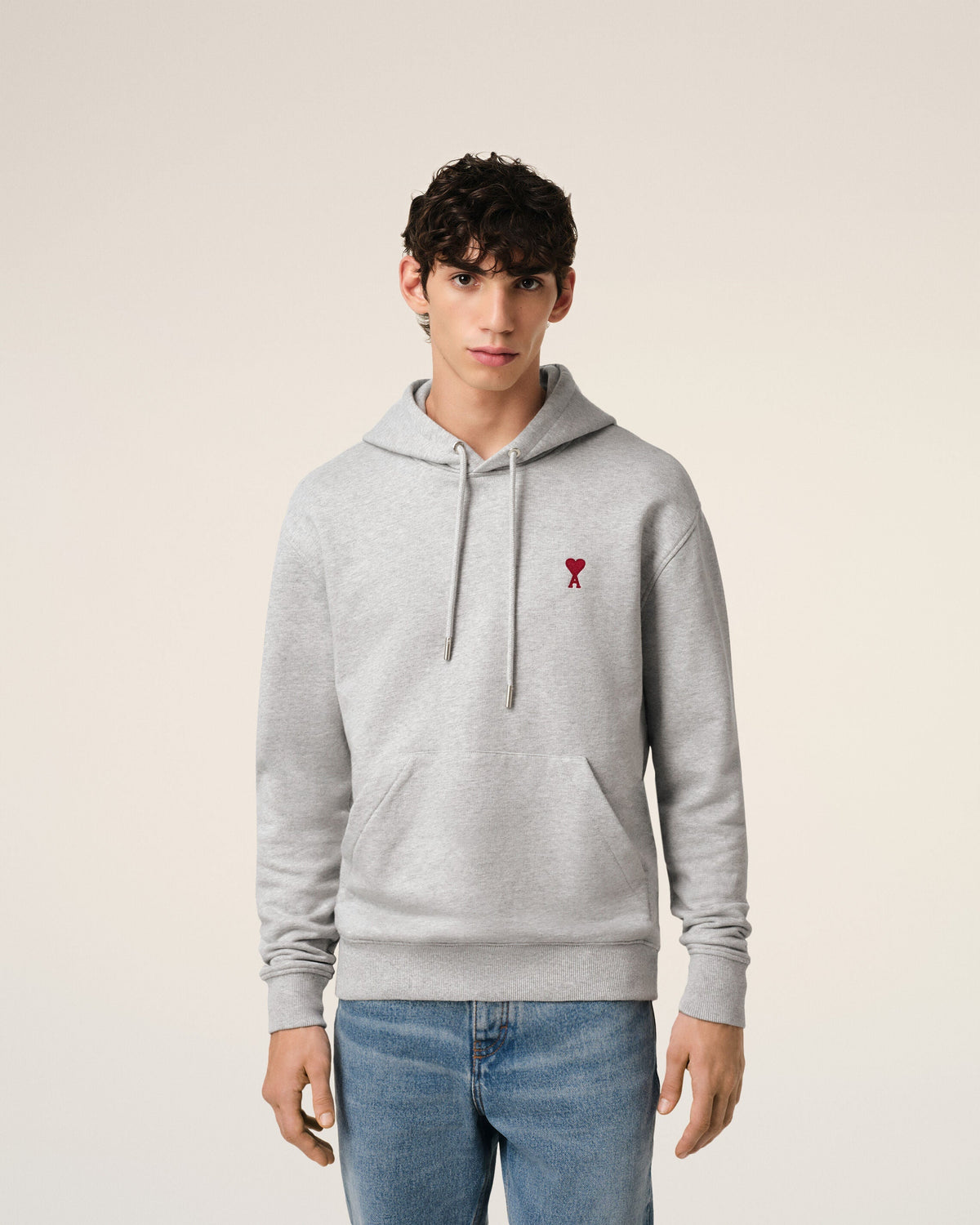 Hoodie Gris Ami de Coeur En Coton — GRIS CENDRE CHINE
