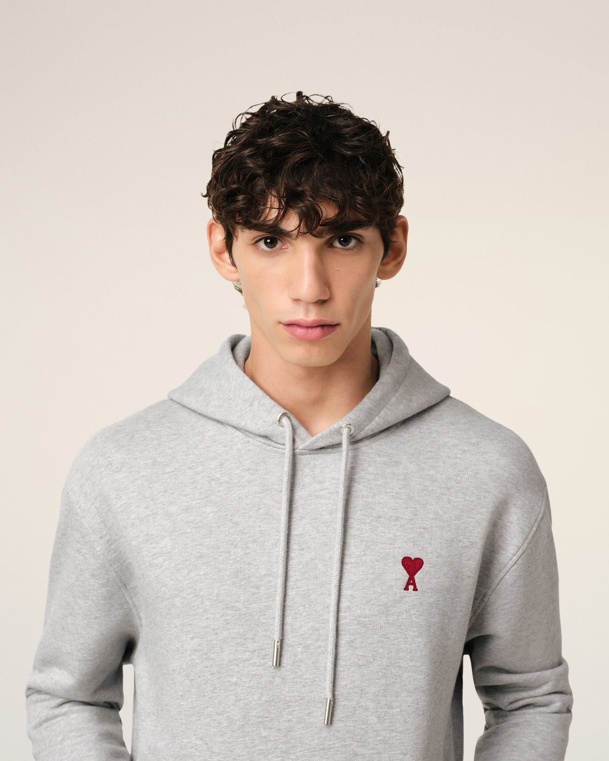Hoodie Gris Ami de Coeur En Coton — GRIS CENDRE CHINE