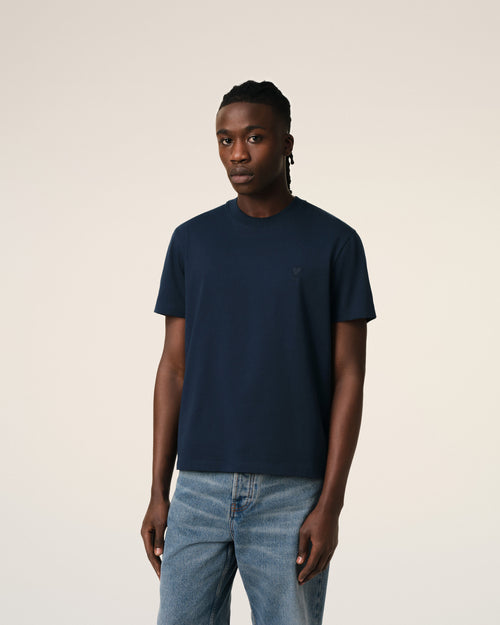 T-Shirt Bleu Marine Ami de Coeur En Coton — BLEU NUIT