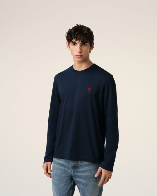 T-Shirt Bleu Marine Ami de Coeur En Coton — BLEU NUIT