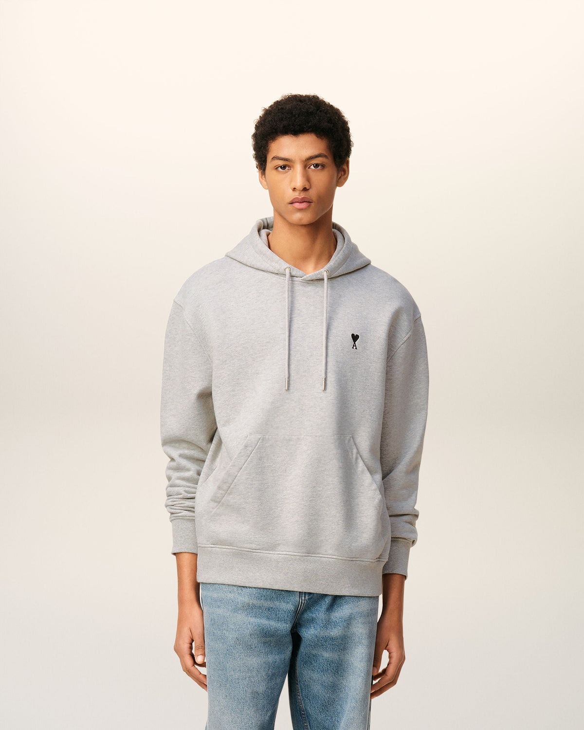 Hoodie Gris Ami De Coeur En Coton — GRIS CENDRE CHINE