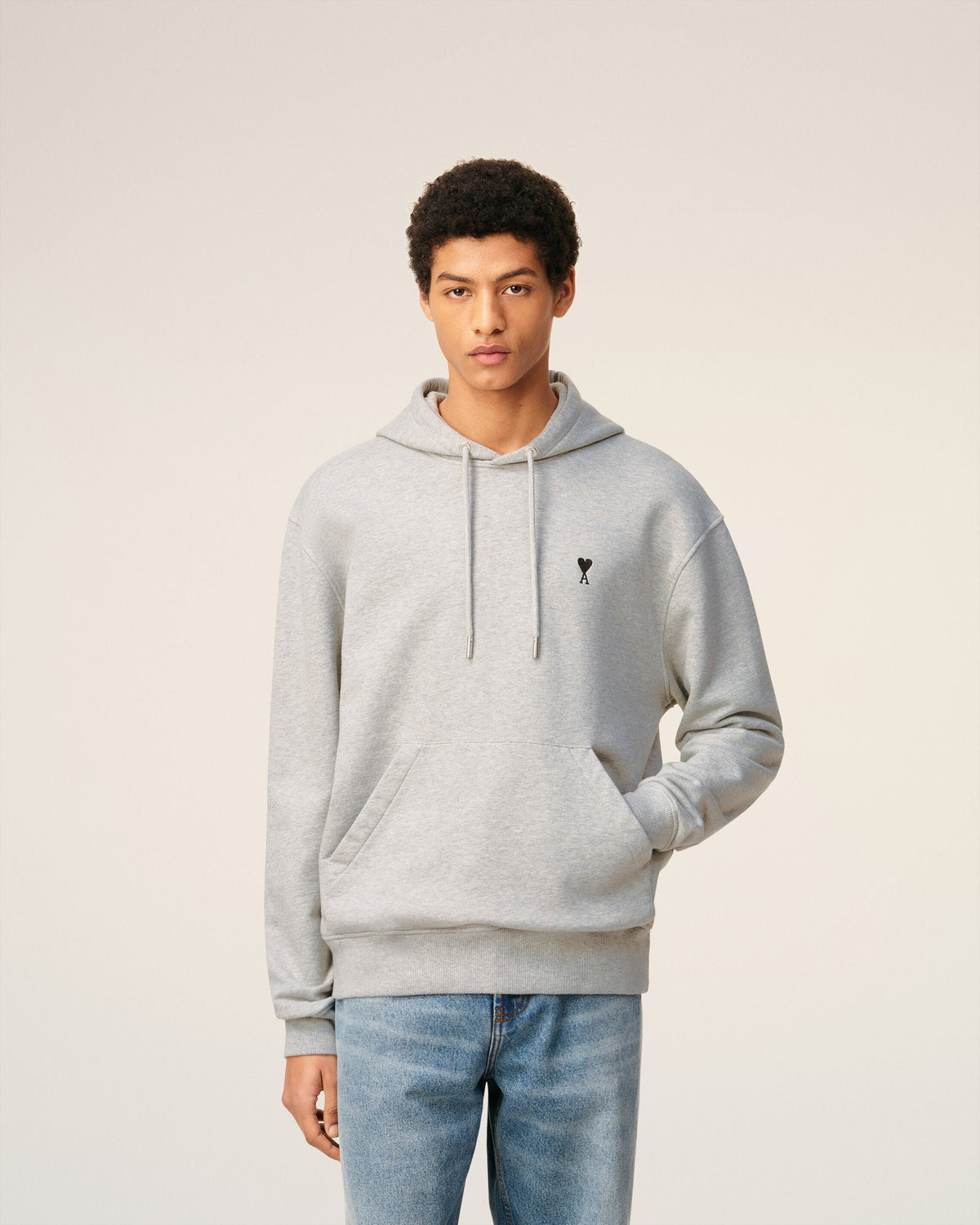 Hoodie Gris Ami De Coeur En Coton — GRIS CENDRE CHINE