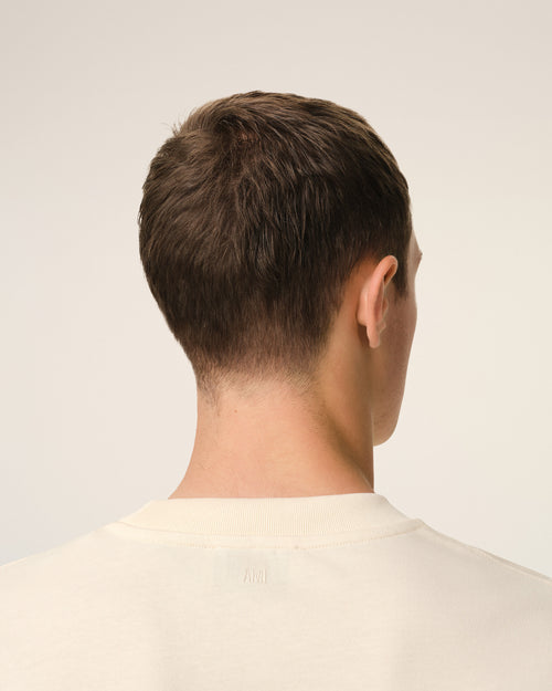 T-Shirt Beige Patch Ami de Coeur En Coton — BLANC CREME