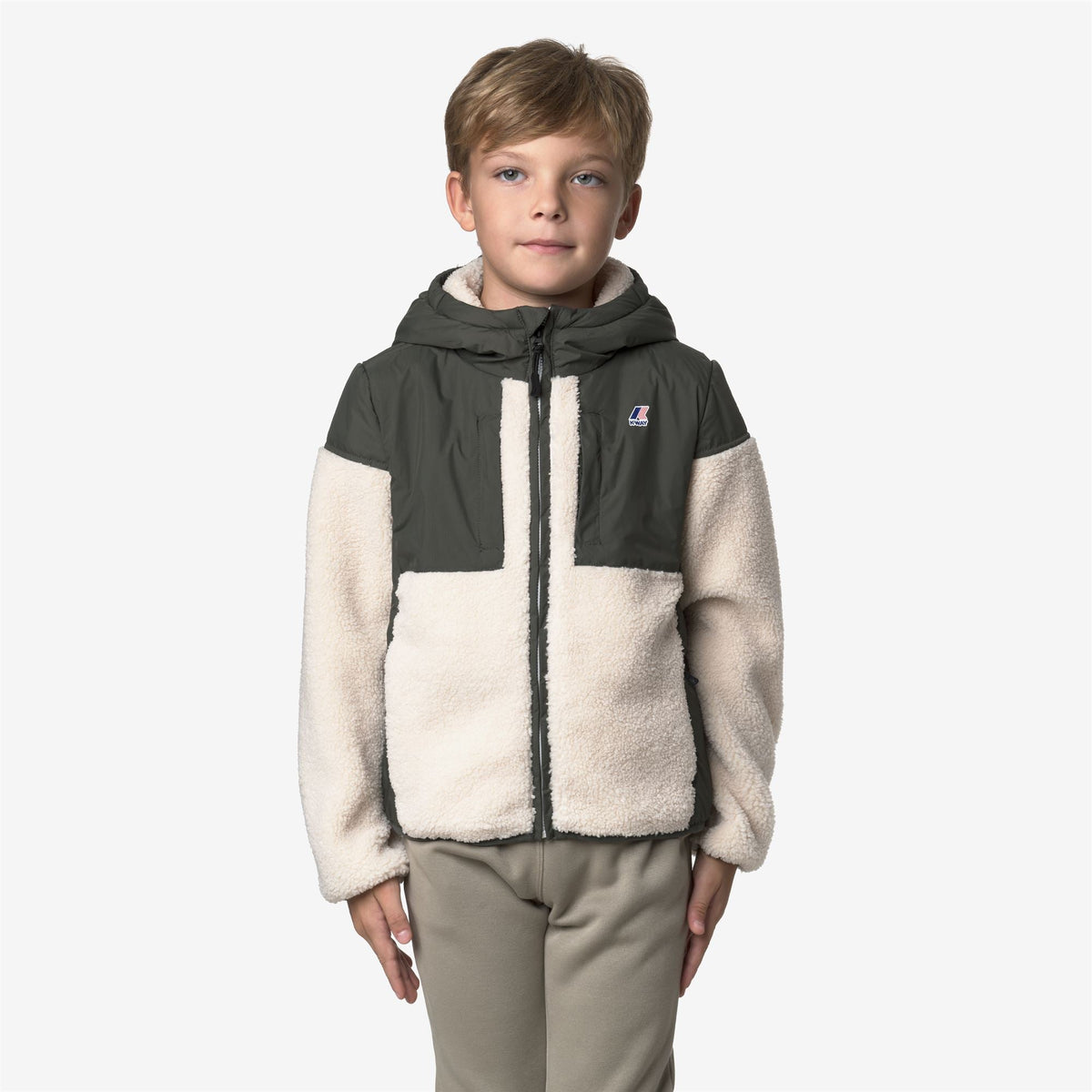 K-WAY ENFANT - P. SAMSON 4.0 ORSETTO Green Blackish / Ecru