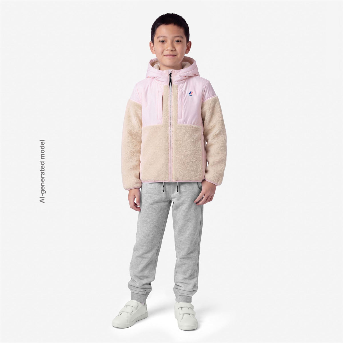 K-WAY ENFANT - P. SAMSON 4.0 ORSETTO White Tofu / Pink Sallow