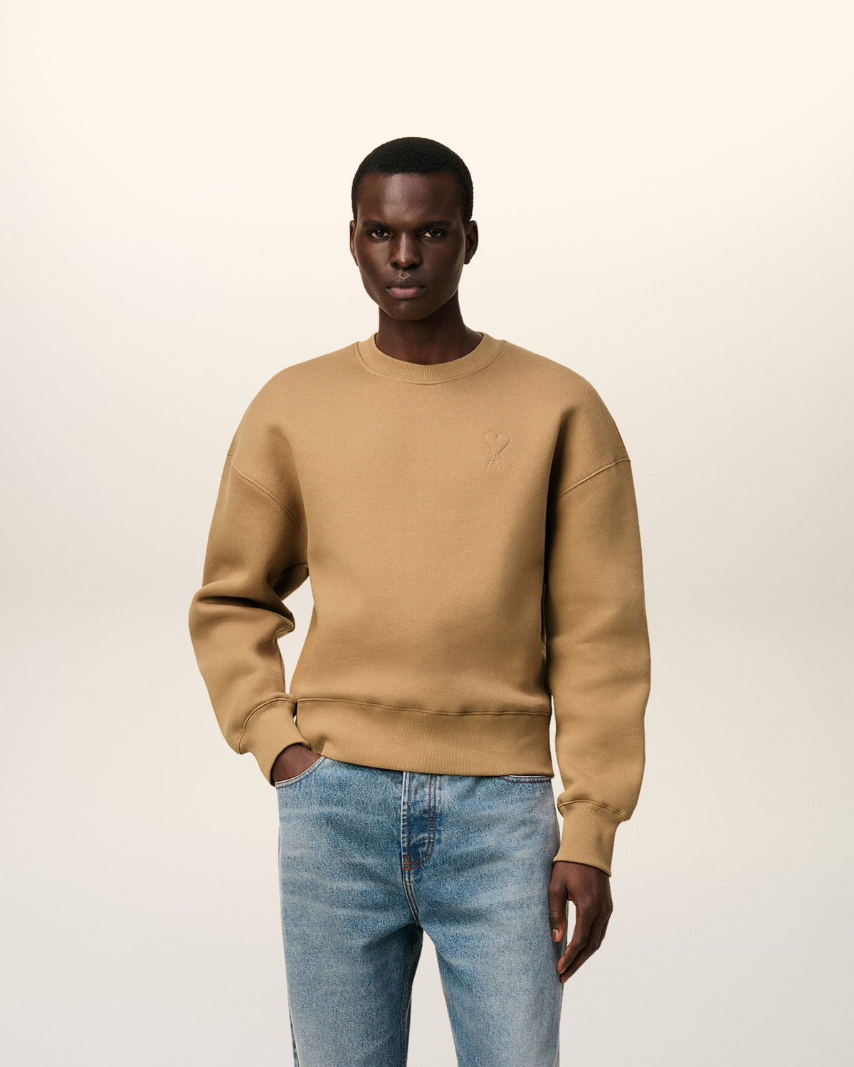 Sweatshirt Marron Ami De Coeur En Coton — CAMEL