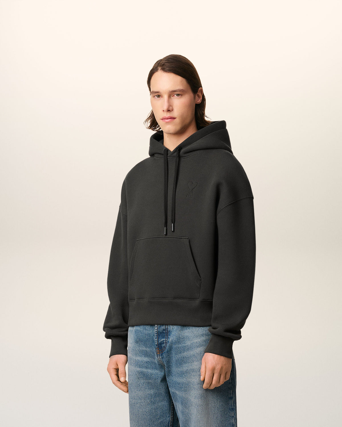 Hoodie Noir Ami De Coeur En Coton — ANTHRACITE