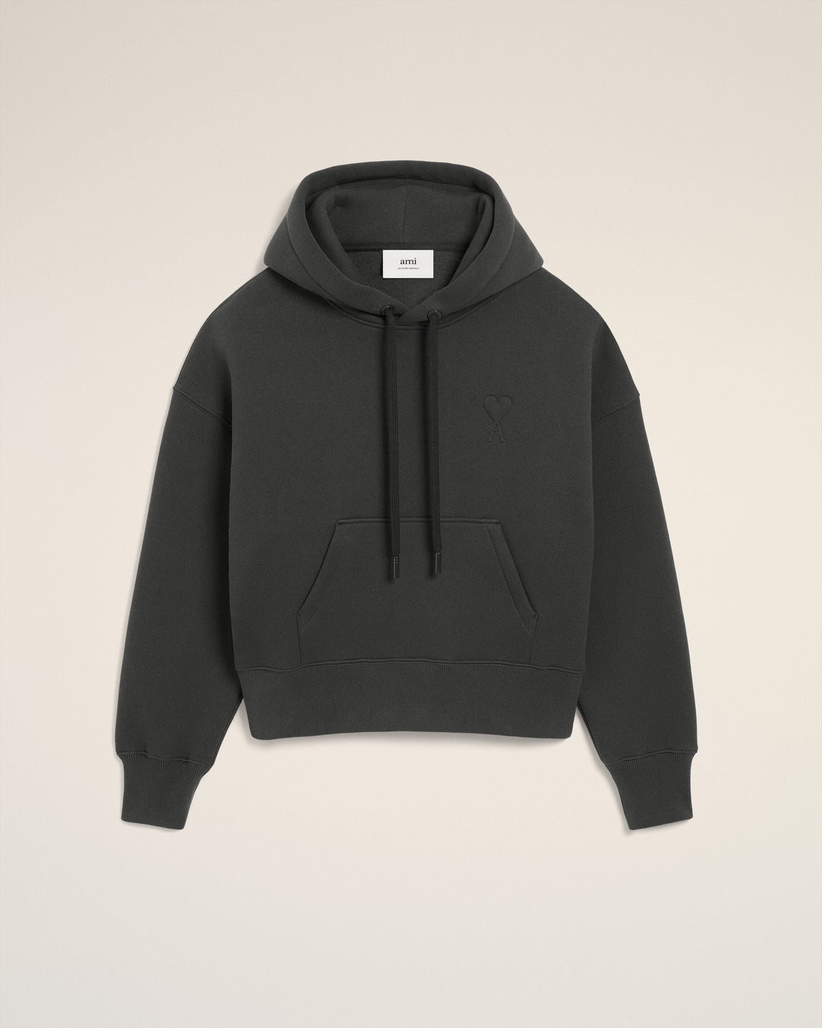 Hoodie Noir Ami De Coeur En Coton — ANTHRACITE