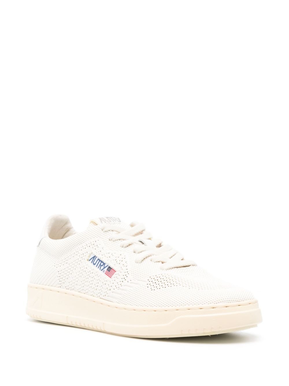 AUTRY - BASKETS MEDALIST EASEKNIT LOW EN TISSU PEARSORBET blanc