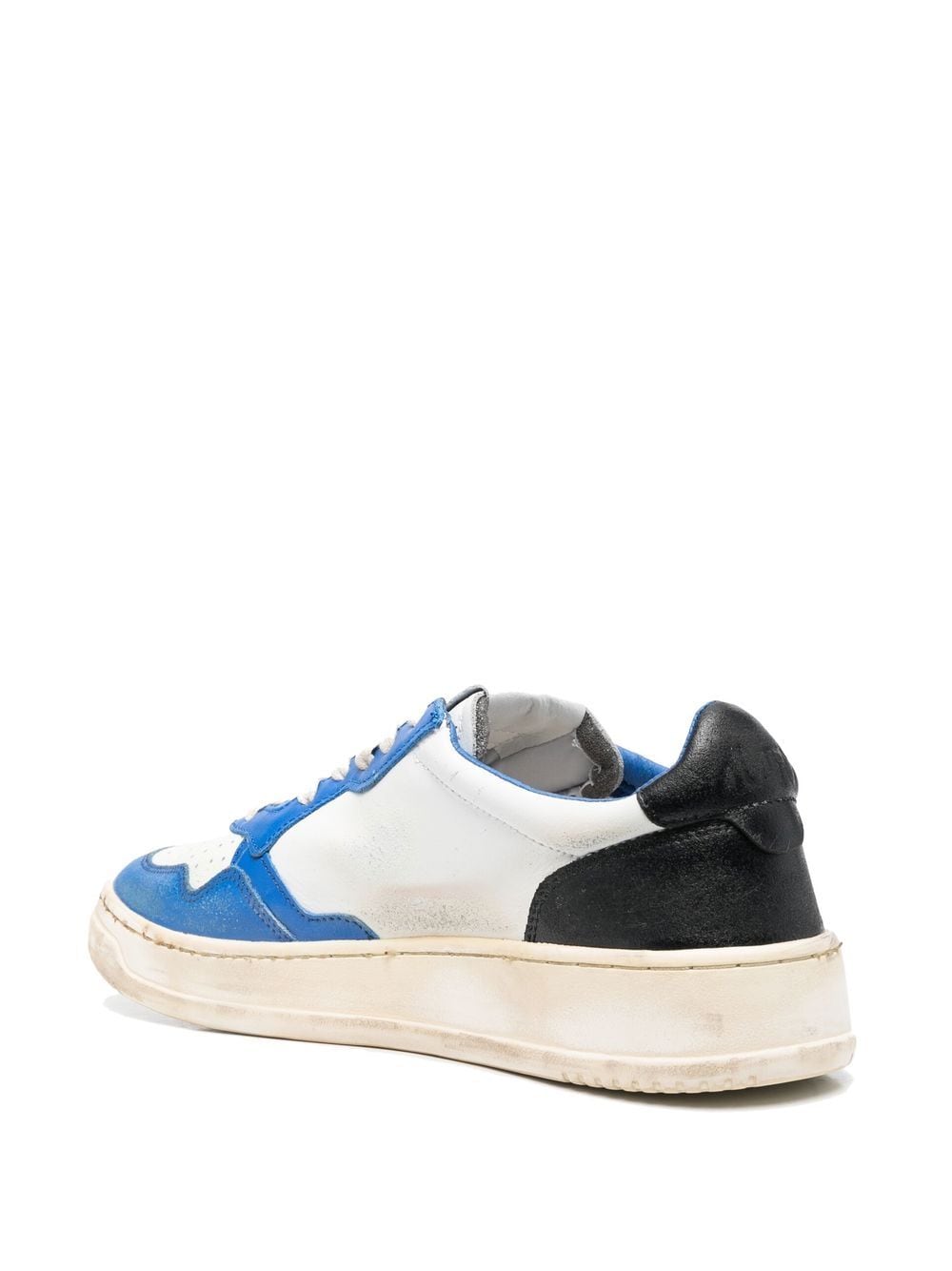 Autry baskets Medalist Super Vintage cuir Blanc, Bleu et noir
