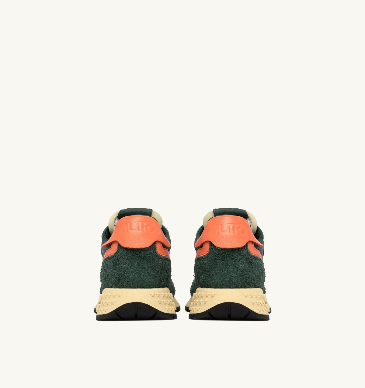 AUTRY - BASKETS REELWIND LOW EN NYLON ET DAIM vert et orange