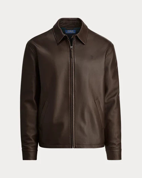 Veste en cuir — Brun bison