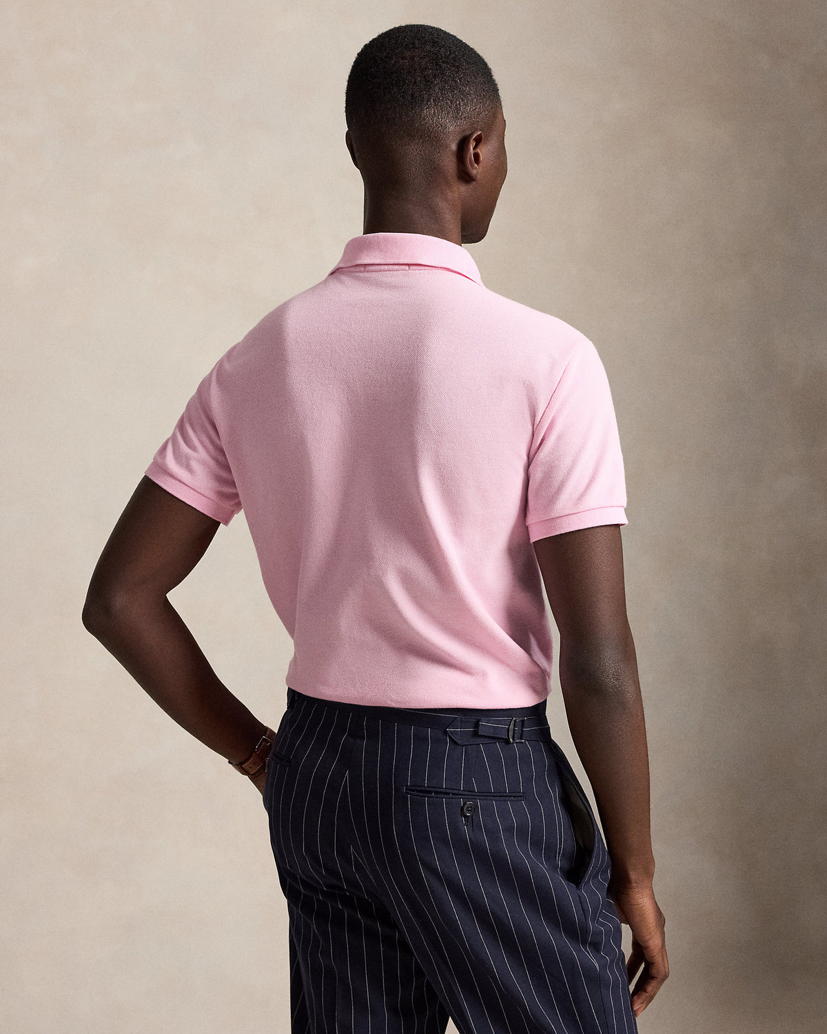 Polo Custom Slim Fit iconique en piqué Rose Carmel/Bleu