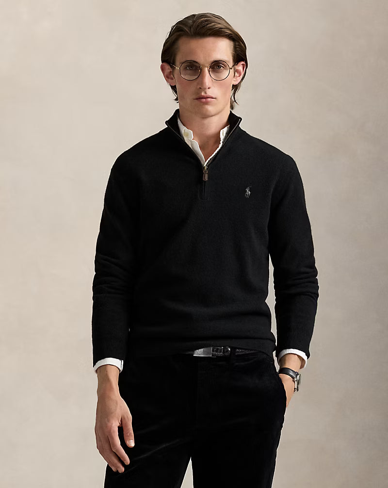Pull demi-zippé en laine