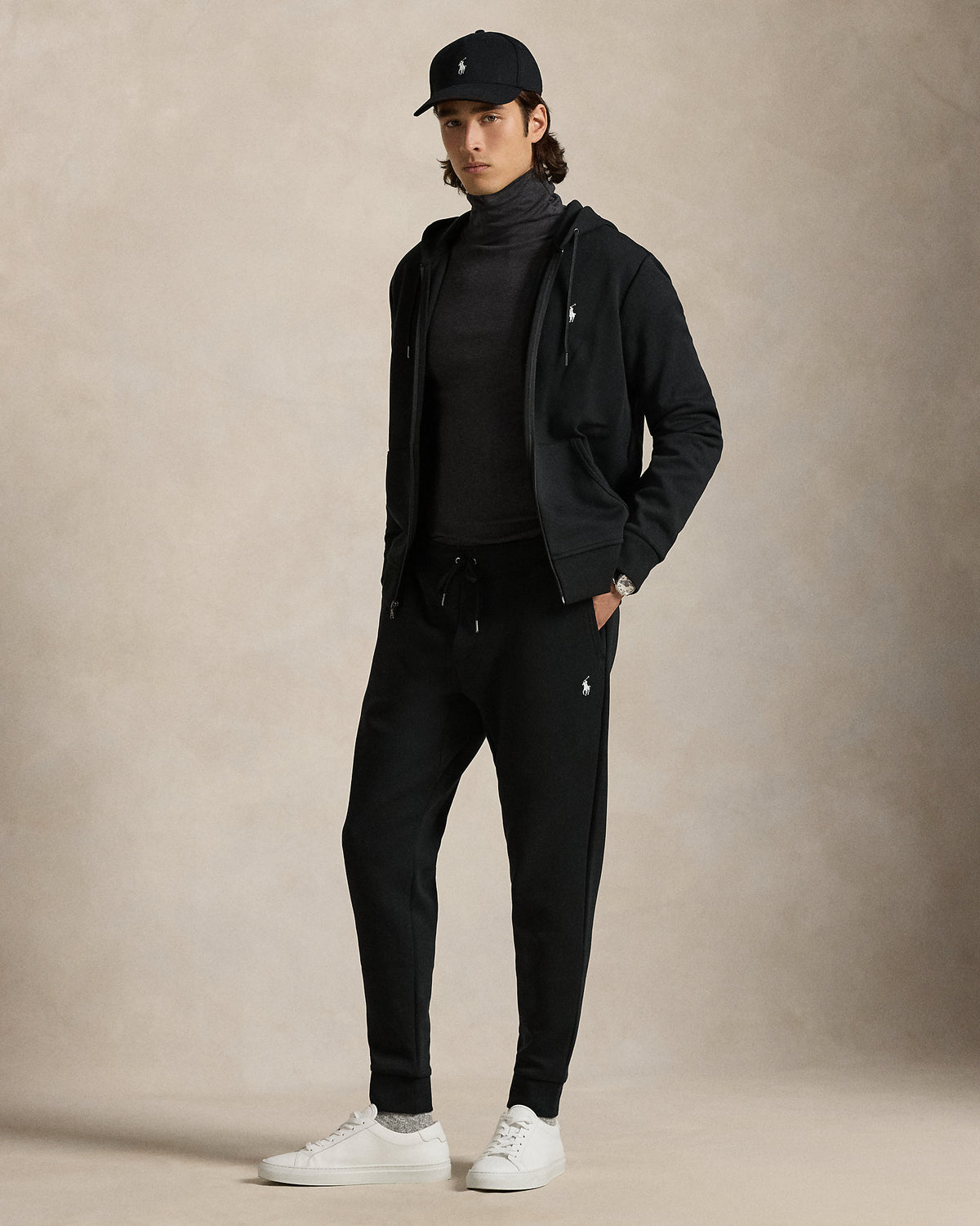 Pantalon de jogging jersey double Noir