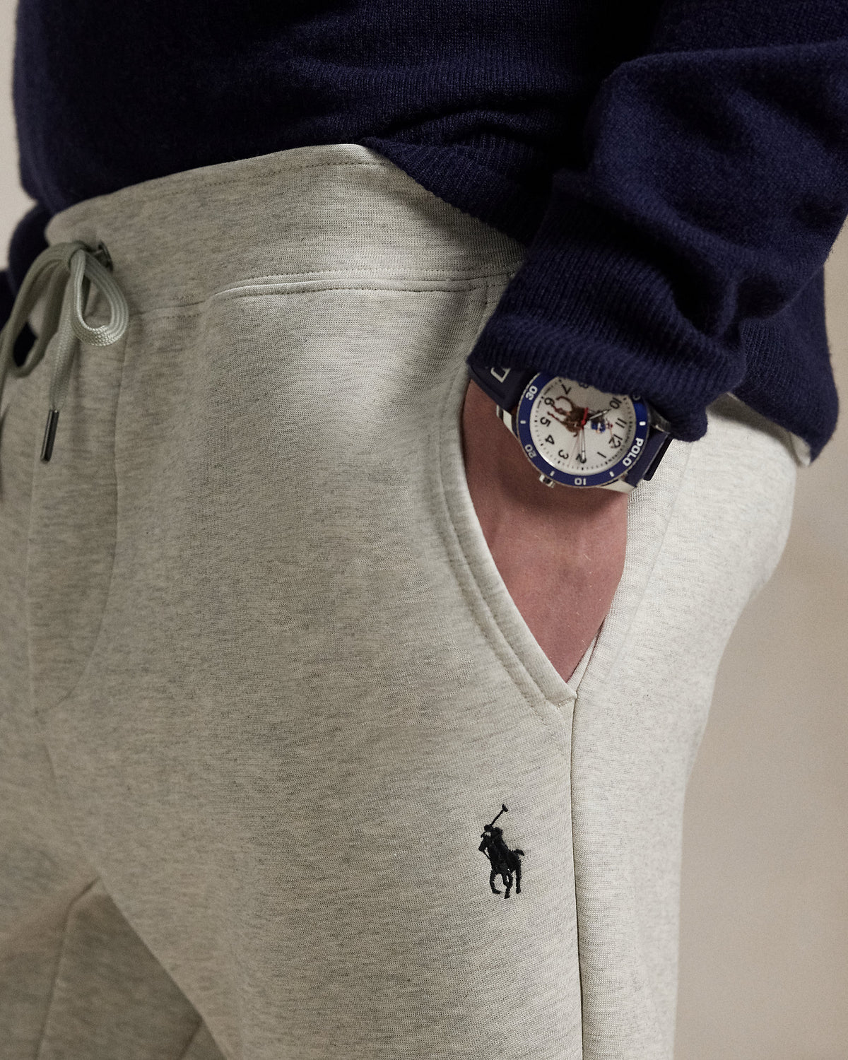 Pantalon de jogging jersey double Chiné sport clair