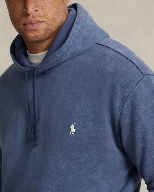 Sweat à capuche en molleton bouclé — Navy Grossy