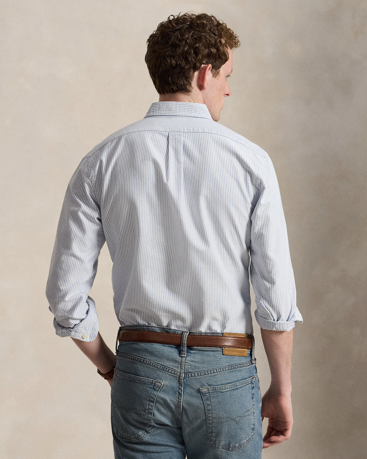Chemise Oxford Slim Fit Bleu/Blanc rayé