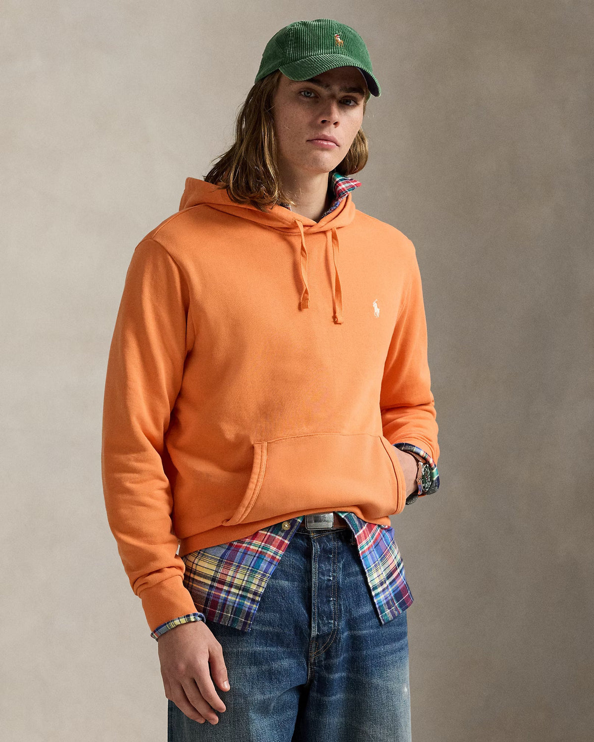 Sweat à capuche en molleton bouclé — Marine croisière