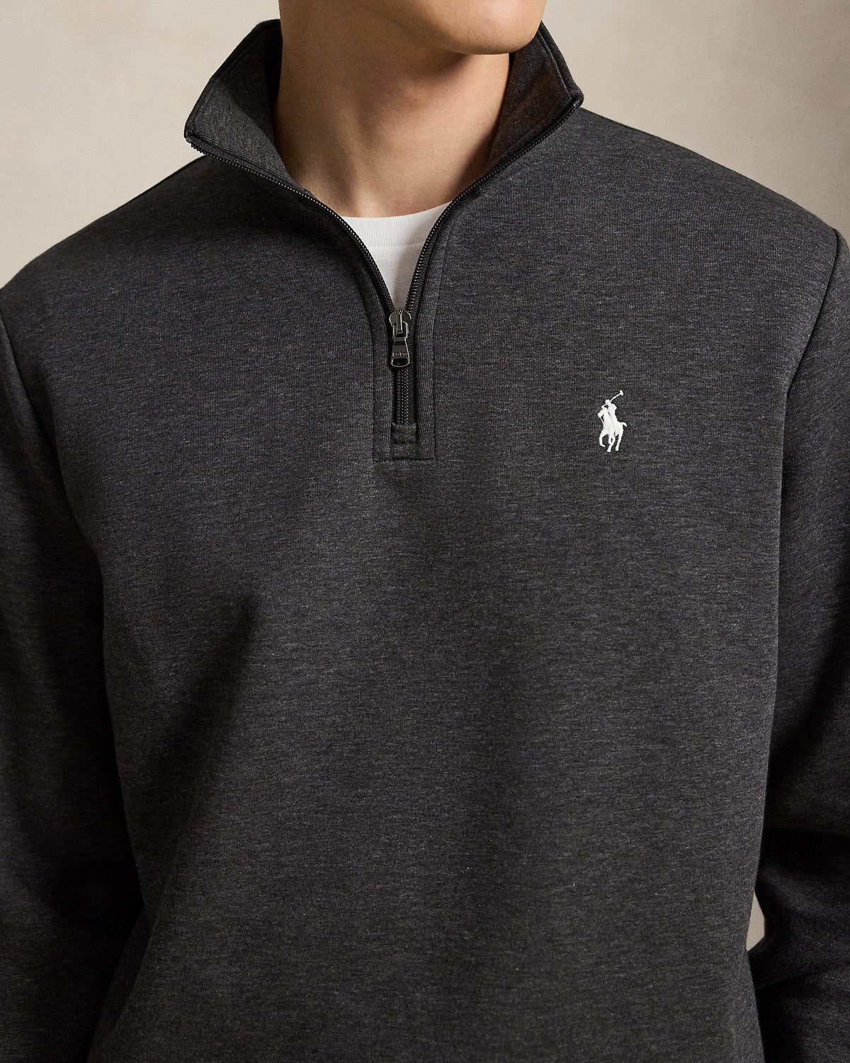 Pull quart de zip en maille double Chiné Windsor