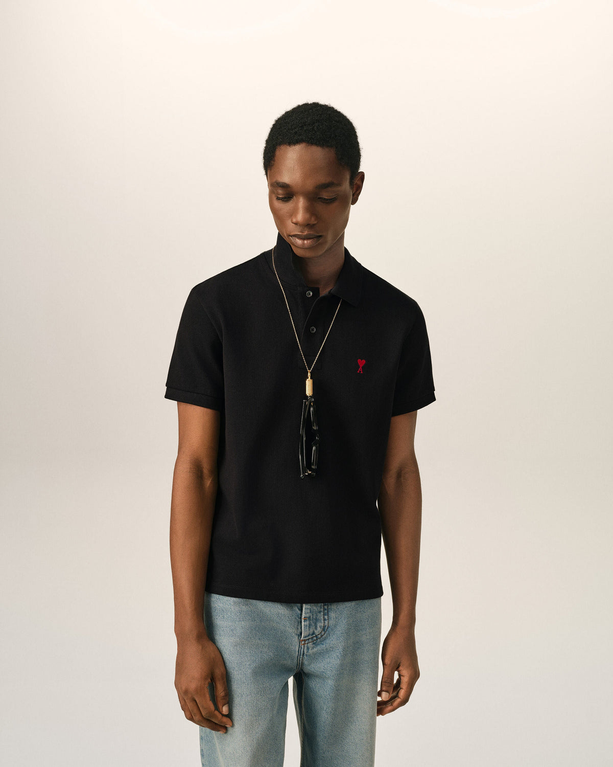Polo Ami de Coeur en coton Noir