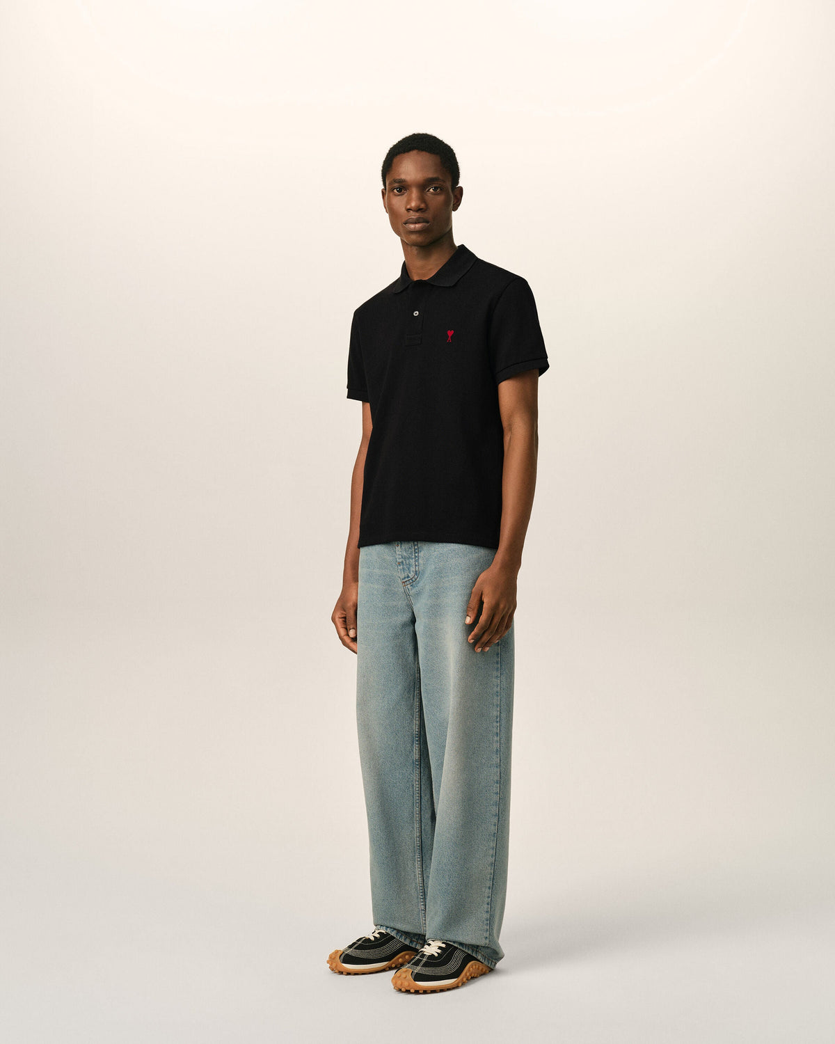 Polo Ami de Coeur en coton Noir