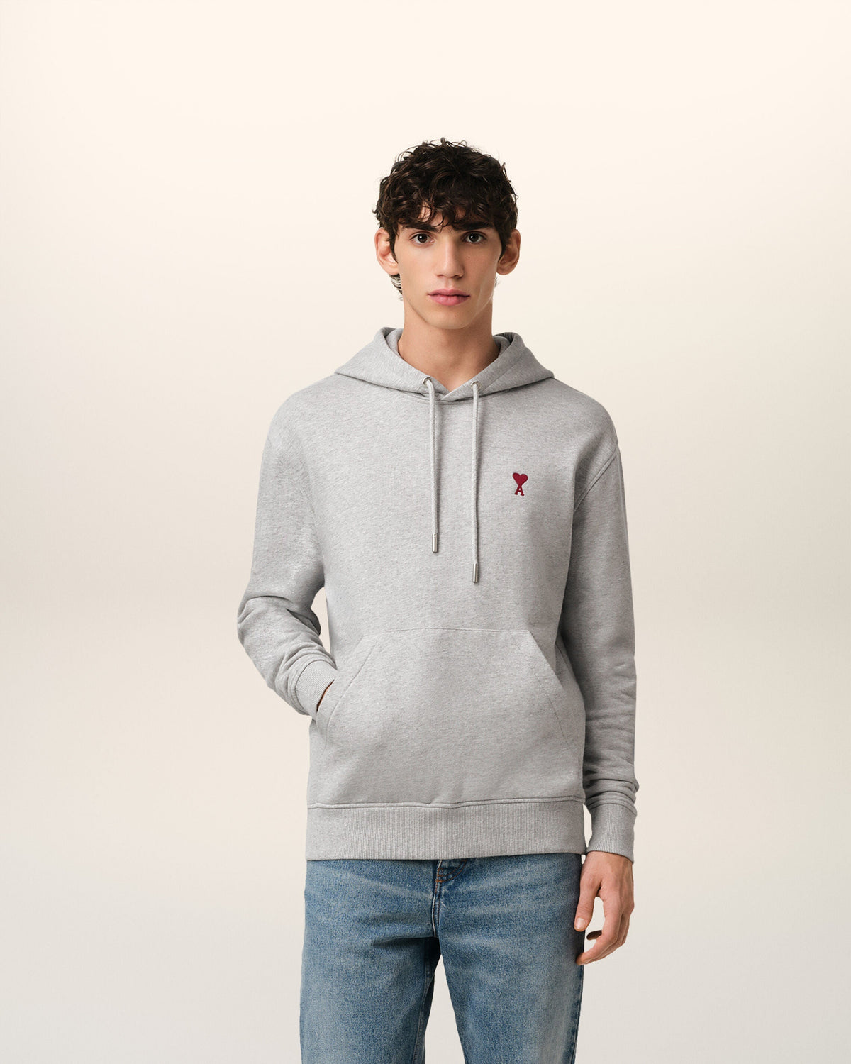 Hoodie Gris Ami de Coeur En Coton — GRIS CENDRE CHINE