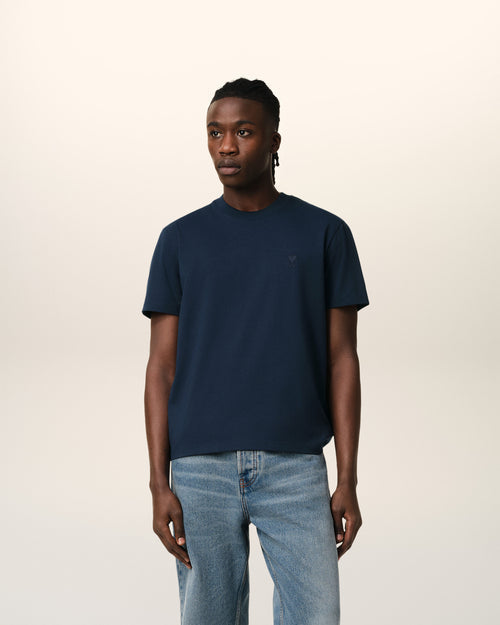 T-Shirt Bleu Marine Ami de Coeur En Coton — BLEU NUIT