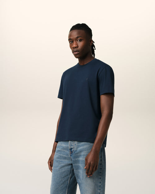 T-Shirt Bleu Marine Ami de Coeur En Coton — BLEU NUIT