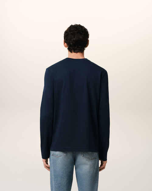 T-Shirt Bleu Marine Ami de Coeur En Coton — BLEU NUIT