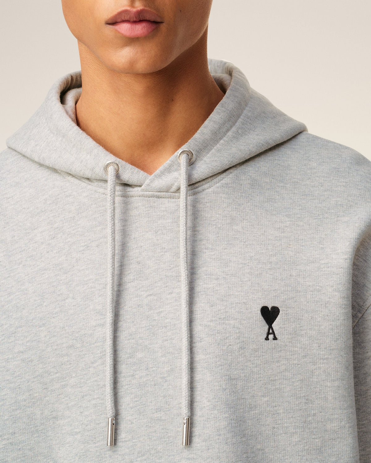Hoodie Gris Ami De Coeur En Coton — GRIS CENDRE CHINE