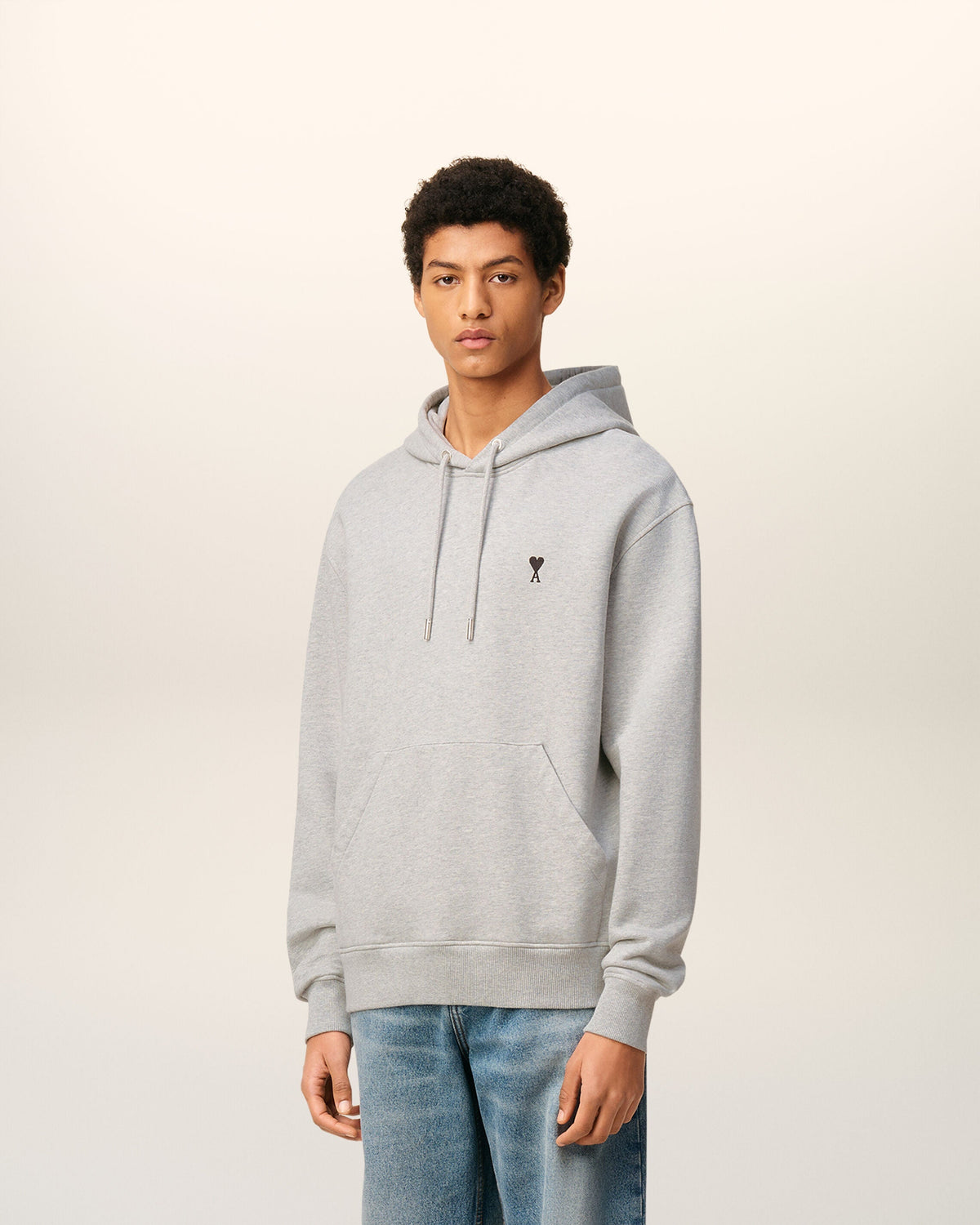 Hoodie Gris Ami De Coeur En Coton — GRIS CENDRE CHINE