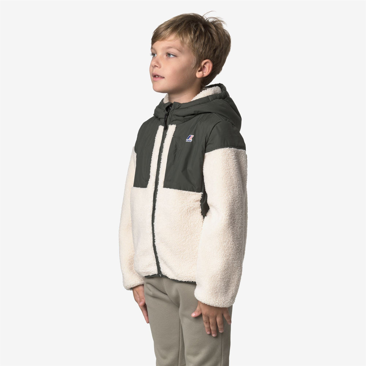 K-WAY ENFANT - P. SAMSON 4.0 ORSETTO Green Blackish / Ecru