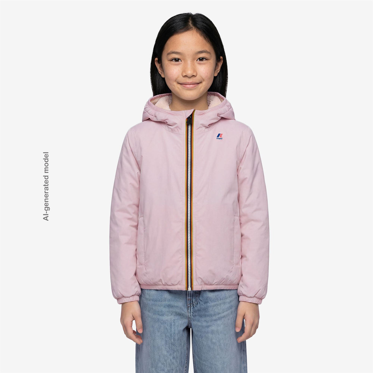 K-WAY ENFANT - P. LE VRAI 4.0 CLAUDE ORSETTO Pink Sallow