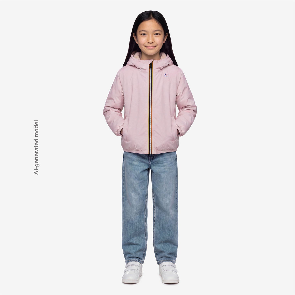 K-WAY ENFANT - P. LE VRAI 4.0 CLAUDE ORSETTO Pink Sallow