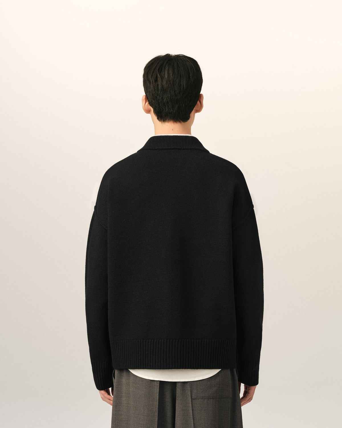Cardigan Ami de Coeur en laine Noir, cœur ivoire