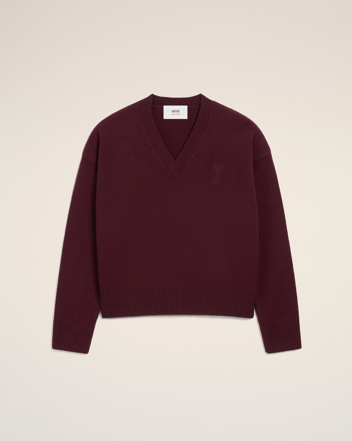 Pull Blanc Col V Ami De Coeur En Laine
