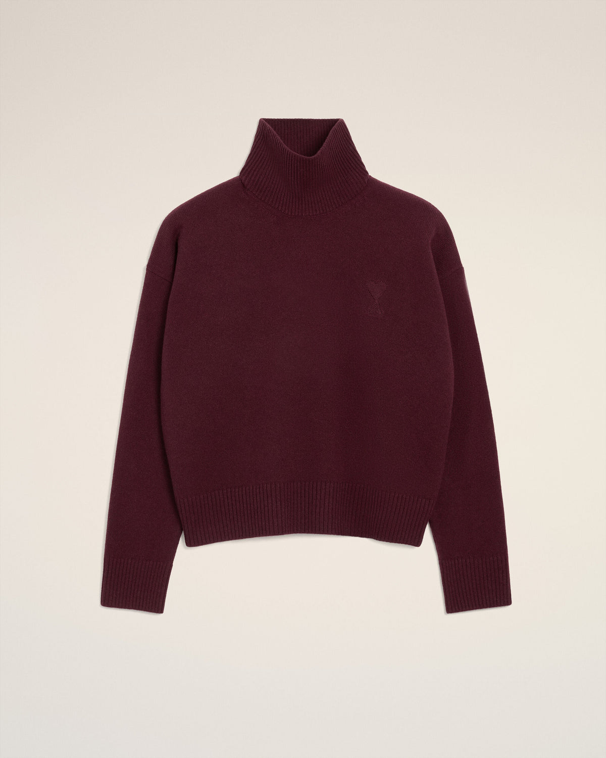Pull Blanc Col Cheminée Ami De Coeur En Laine — IVOIRE