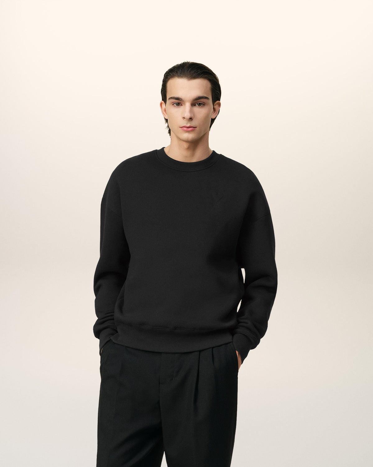 Sweatshirt Noir Ami de Coeur En Coton