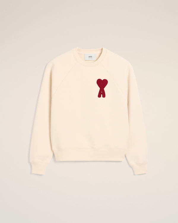 Sweatshirt Beige Patch Ami de Coeur En Coton — BLANC CREME