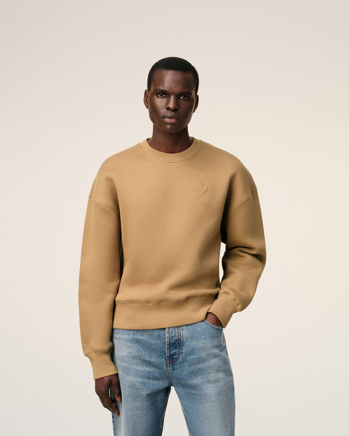Sweatshirt Marron Ami De Coeur En Coton — CAMEL