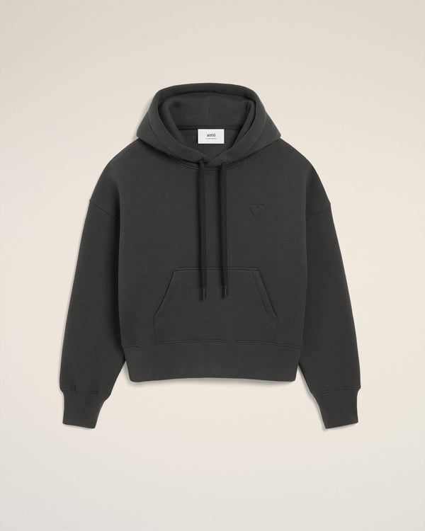 Hoodie Noir Ami De Coeur En Coton — ANTHRACITE