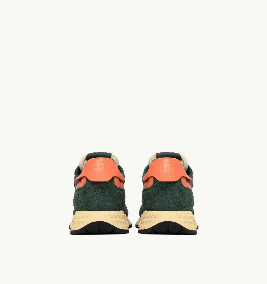 AUTRY - BASKETS REELWIND LOW EN NYLON ET DAIM vert et orange
