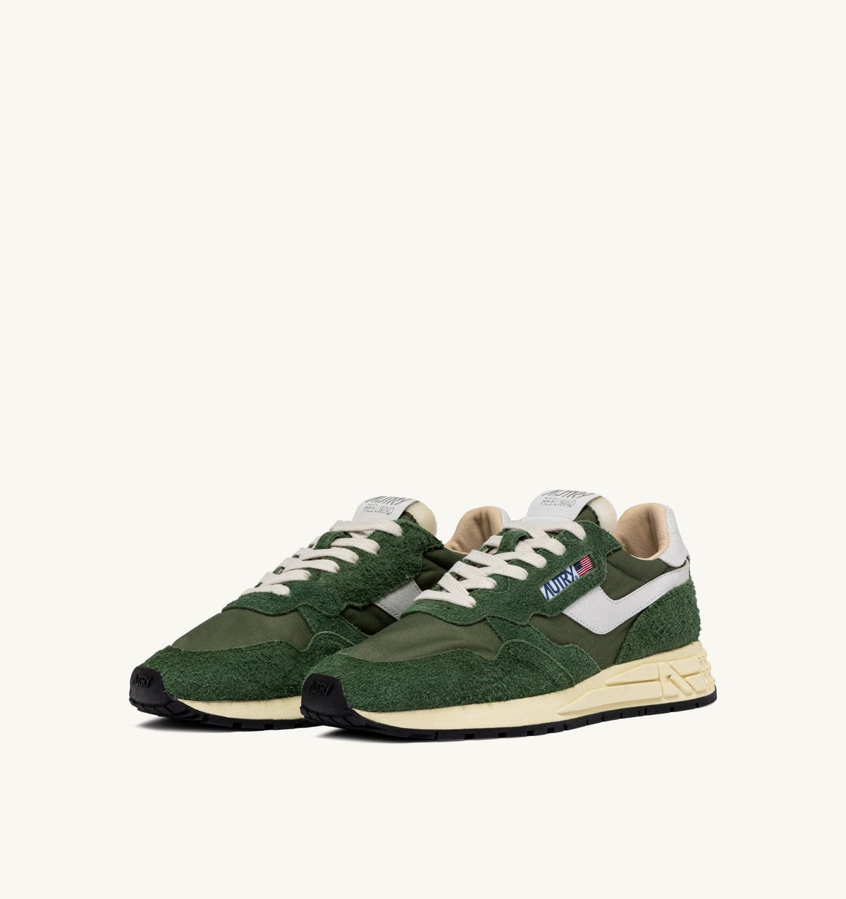 AUTRY - BASKETS REELWIND LOW EN NYLON ET DAIM VERT MILITARY