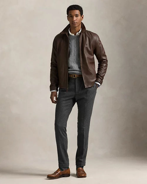 Veste en cuir — Brun bison