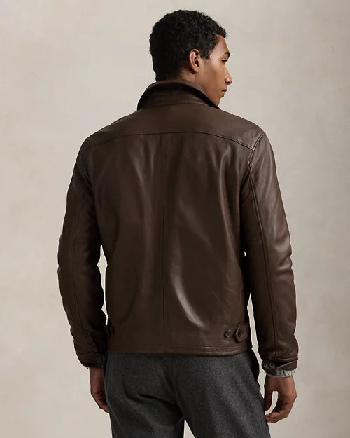 Veste en cuir — Brun bison