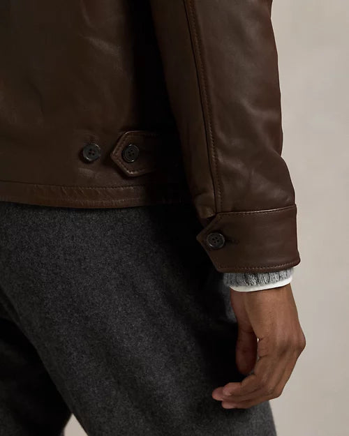 Veste en cuir — Brun bison