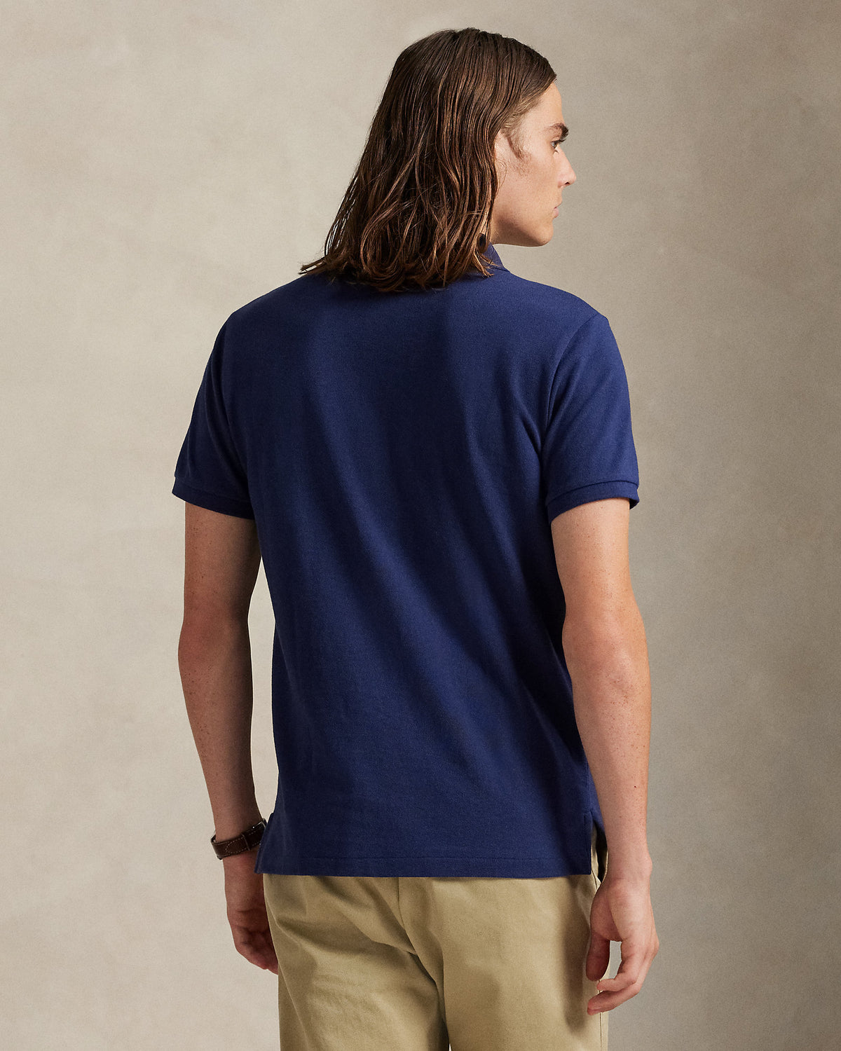 Polo Custom Slim Fit iconique en piqué Marine/Rouge
