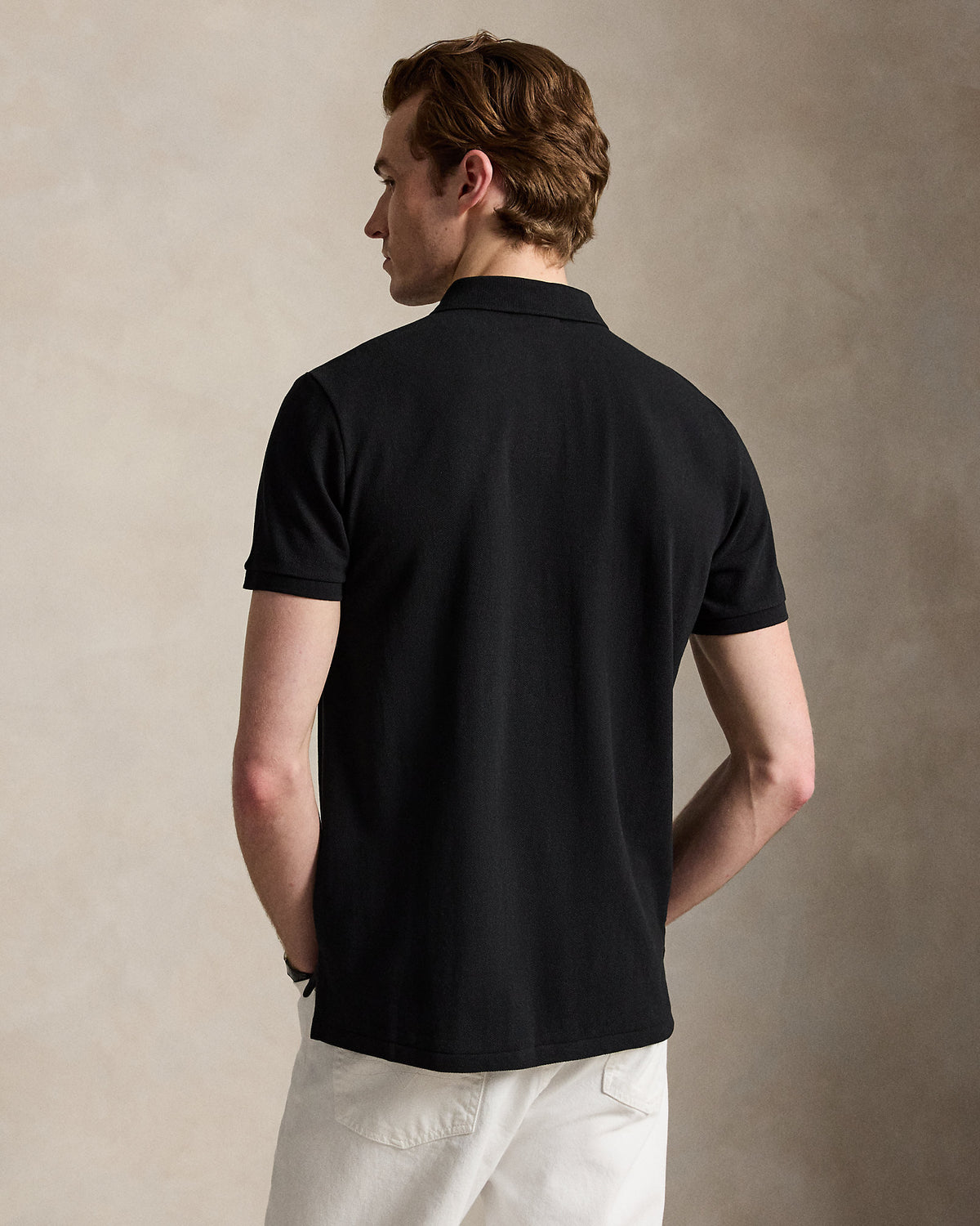 Polo Custom Slim Fit iconique en piqué Noir/Rouge