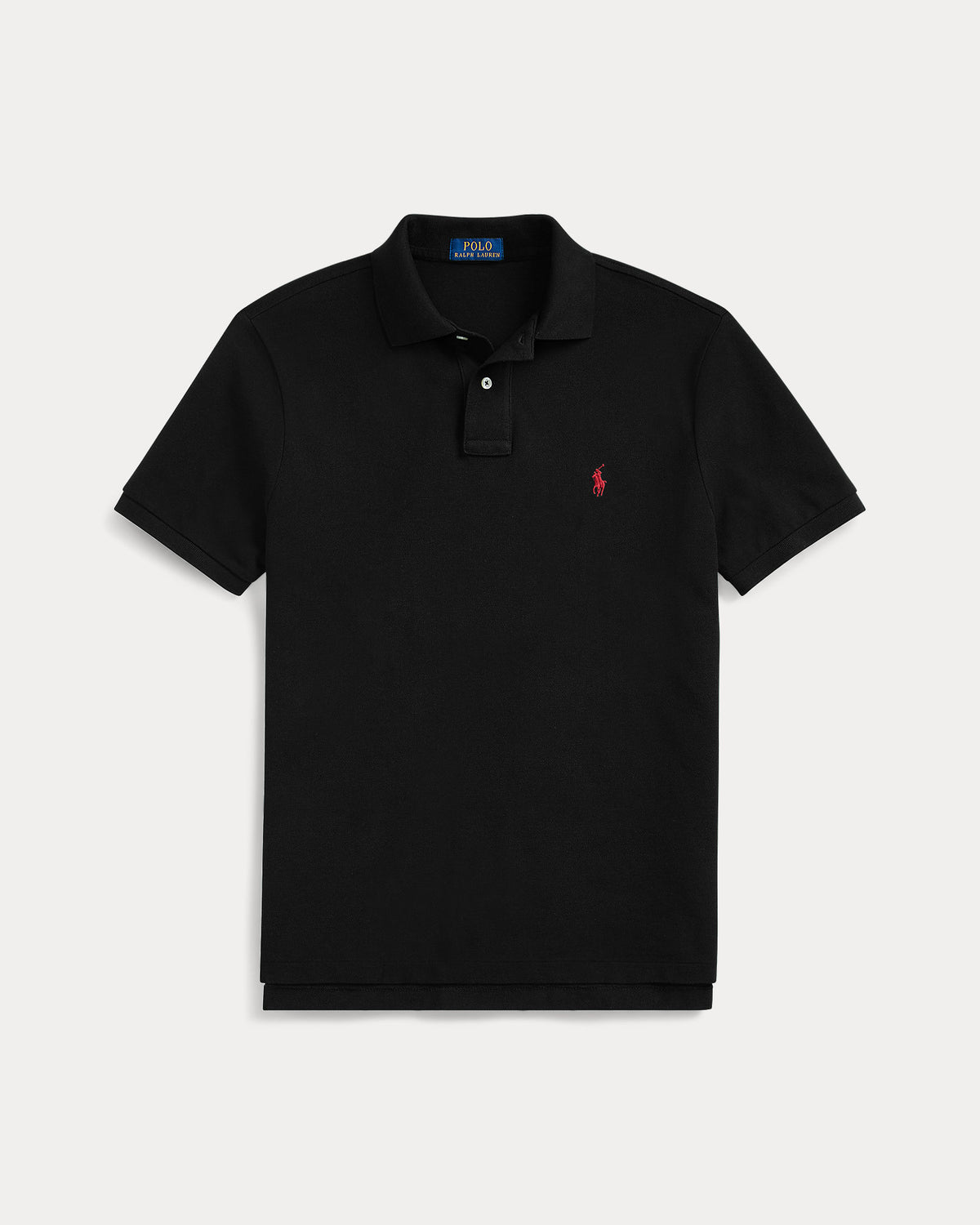 Polo Custom Slim Fit iconique en piqué Noir/Rouge